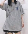 Tシャツ英文字 ロゴプリント半袖Tシャツ グレー