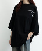 オーバーサイズ 英文字ロゴ 半袖Tシャツ ブラック