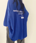 オーバーサイズ 英文字ロゴ 半袖Tシャツ ロイヤルブルー