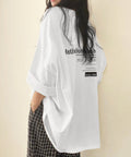 オーバーサイズ 英文字ロゴ 半袖Tシャツ ホワイト