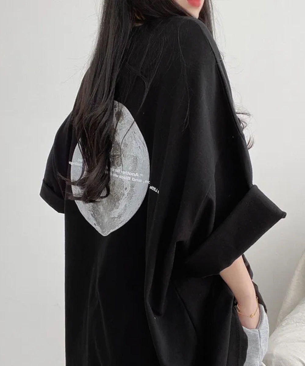 バックプリントTシャツ ゆったりビッグt ブラック