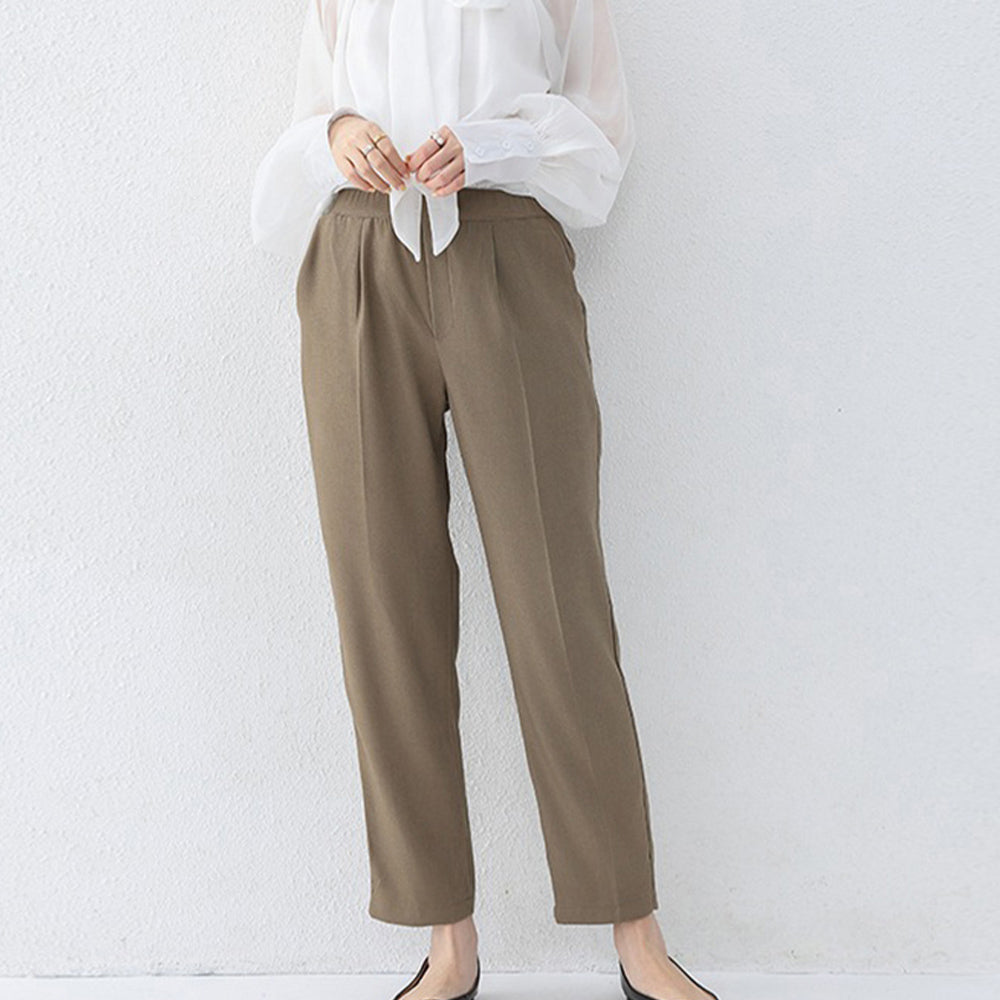 テーパードパンツ レディースボトムス美脚 モカ