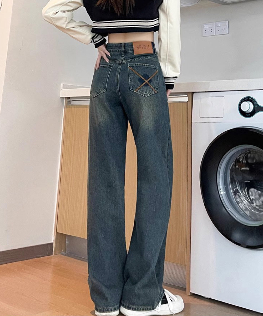 ヴィンテージデニムパンツ レディース インディゴブルー