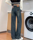 ヴィンテージデニムパンツ レディース インディゴブルー