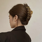 ヘアクリップ アクリルバンスクリップ キャメル