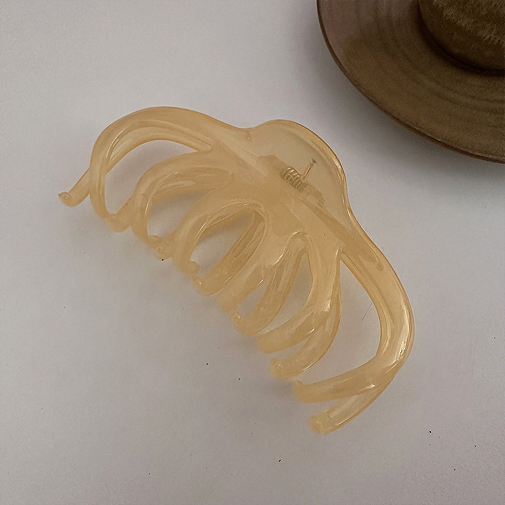 ヘアクリップ大きめアクリルバンスクリップ ベージュ