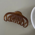 ヘアクリップ大きめアクリルバンスクリップ ブラウン