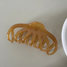 ヘアクリップ大きめアクリルバンスクリップ キャメル