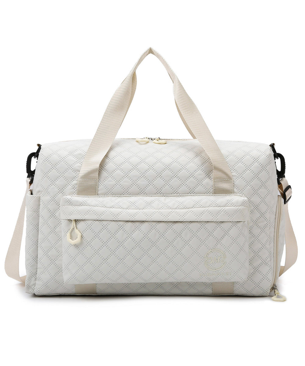 ボストンバッグキルティング修学旅行カバン オフホワイト