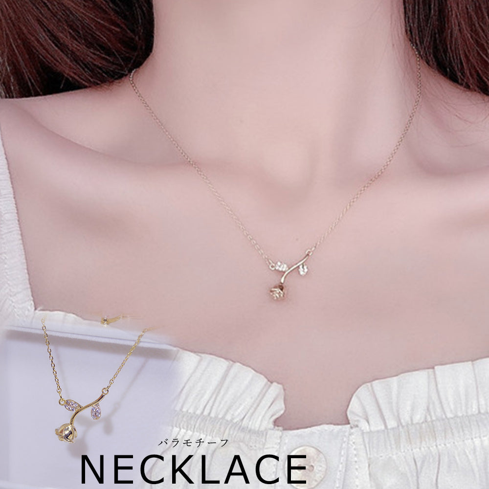 ネックレス バラモチーフ アクセサリー 詳細画像1
