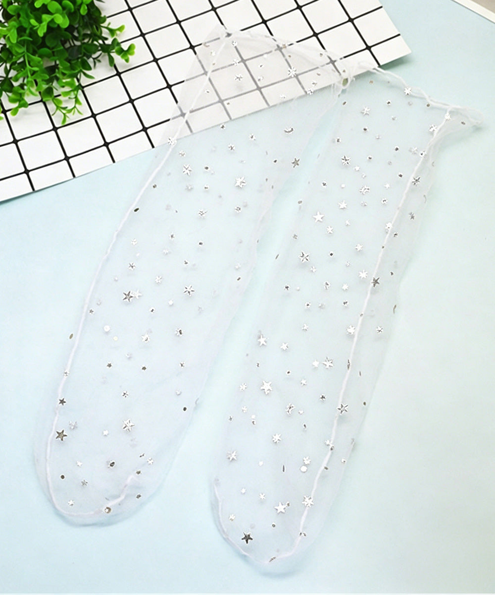 シースルーソックス 星柄シアー靴下春夏秋