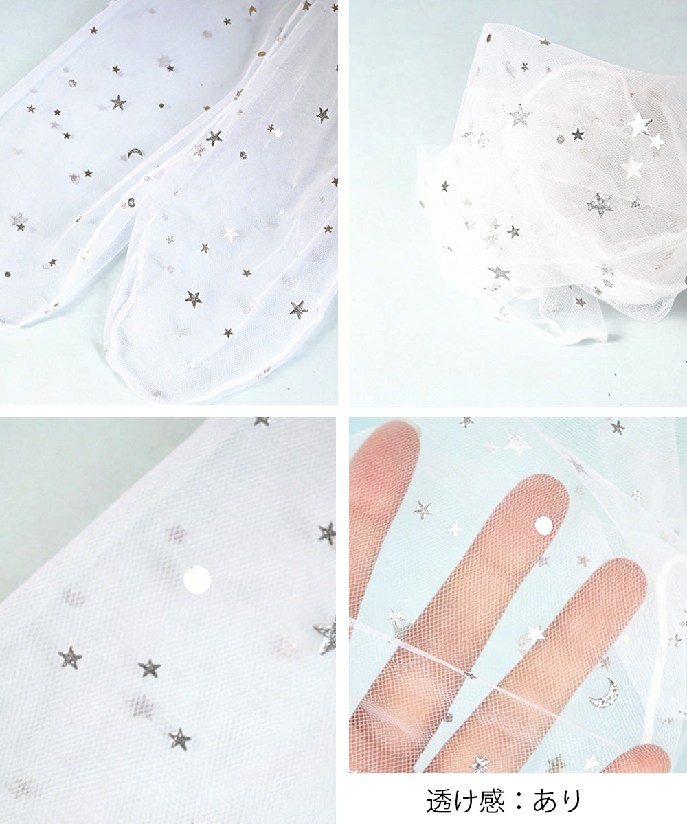 シースルーソックス 星柄シアー靴下春夏秋