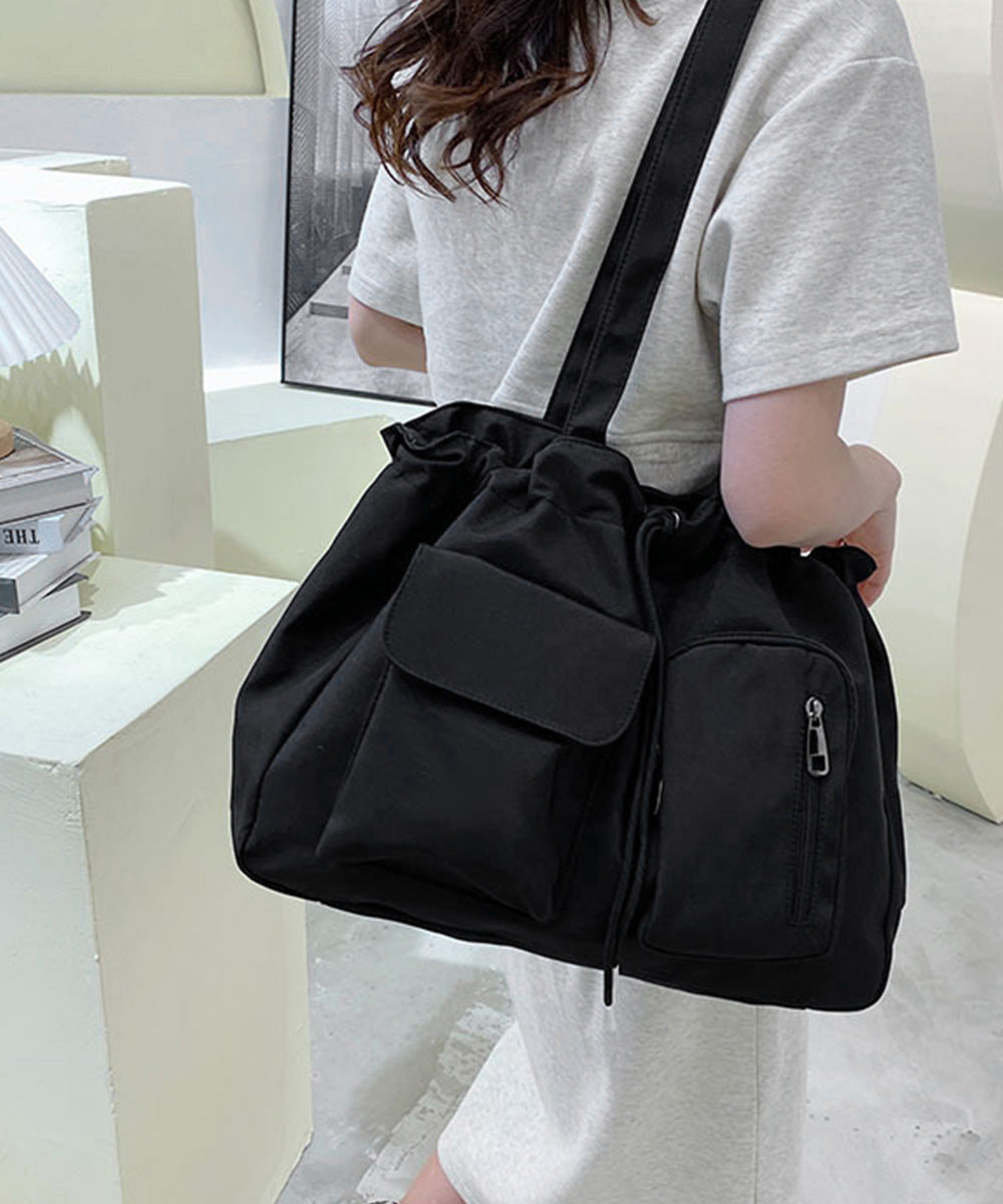 ナイロン巾着バッグ トートバッグ 大容量 レディース シンプルbag 通勤通学かばん カジュアルショッピングバッグ 軽量マザーズバッグ 無地 A4サイズ 韓国風鞄 90BAIGOU-001