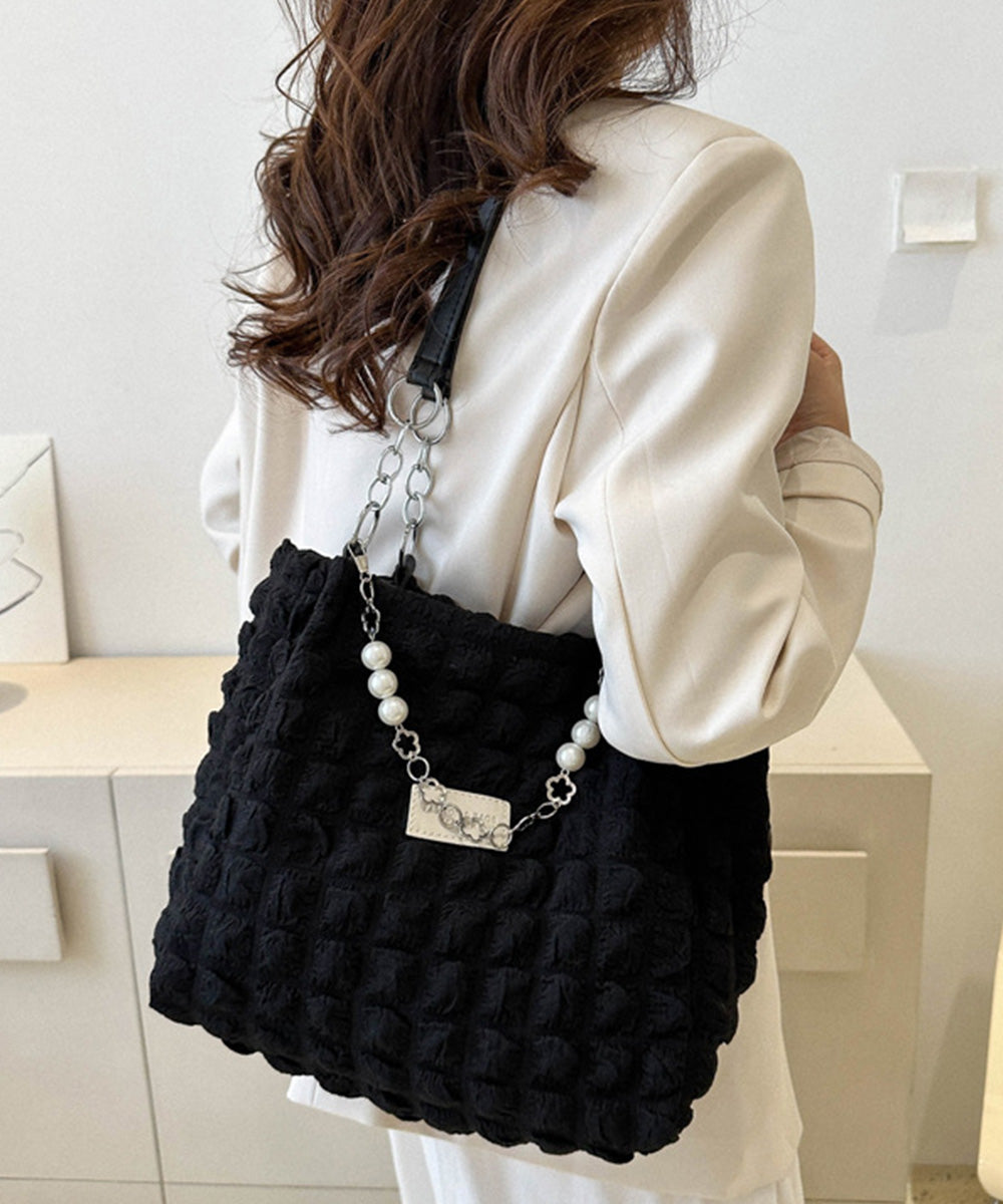 ポップコーントートバッグワッフル風バッグ ブラック