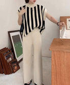 サマーニットセットアップ 韓国 春夏秋服 アイボリー