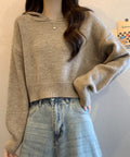ニットパーカーフード付き ニットセーター レディース 大人可愛い ショート丈フーディー シンプル ニットプルオーバー おしゃれ 無地セーター 秋冬 ニットトップス 90SXIH-004