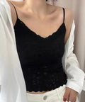 カップ付きブラトップ レースキャミソール レディース ノンワイヤーブラキャミ 締め付けない ショート丈肌着 美背美胸 セクシーインナー 細肩紐キャミソール 韓国風 90YINGNA-001