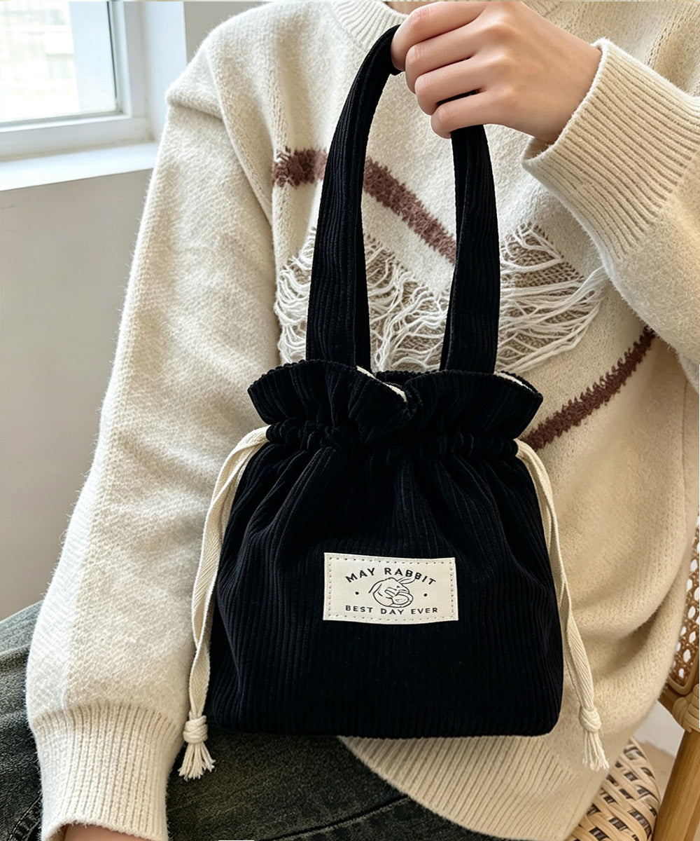 ミニトートバッグ コーデュロイ巾着鞄軽量 小さめトートバッグレディース コンパクトミニハンドバッグ 軽いサブバッグ ドロストバッグ韓国風 ワンマイルバッグおしゃれ 90ZPSY-001