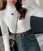 モックネック ニットトップス 長袖秋冬服 詳細画像10
