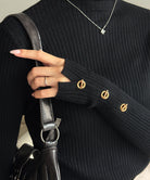 モックネック ニットトップス 長袖秋冬服 詳細画像15