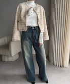 モックネック ニットトップス 長袖秋冬服 詳細画像22