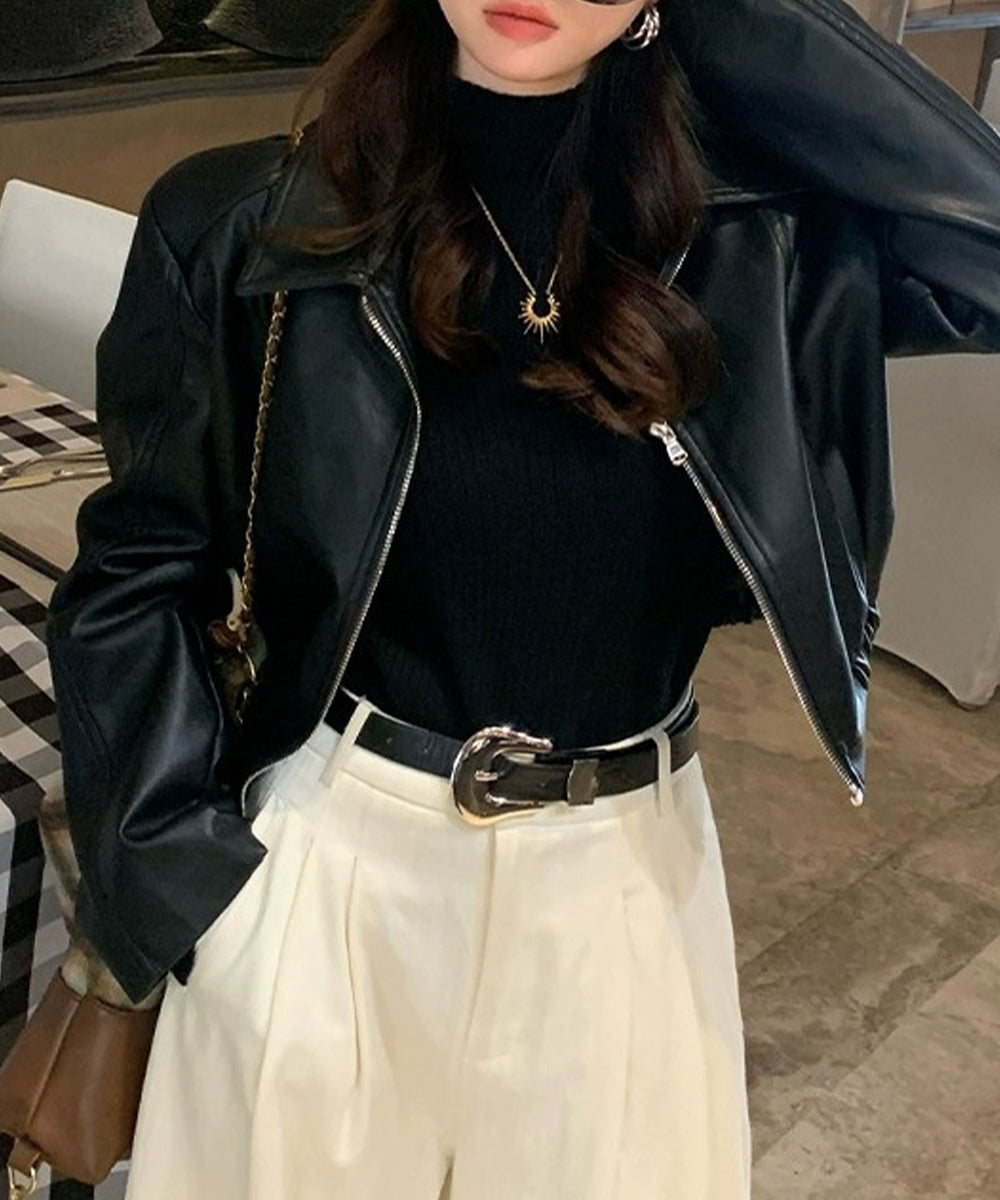 モックネック ニットトップス 長袖秋冬服 詳細画像6