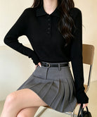 ポロリブニットトップス ベーシック春秋服 詳細画像6