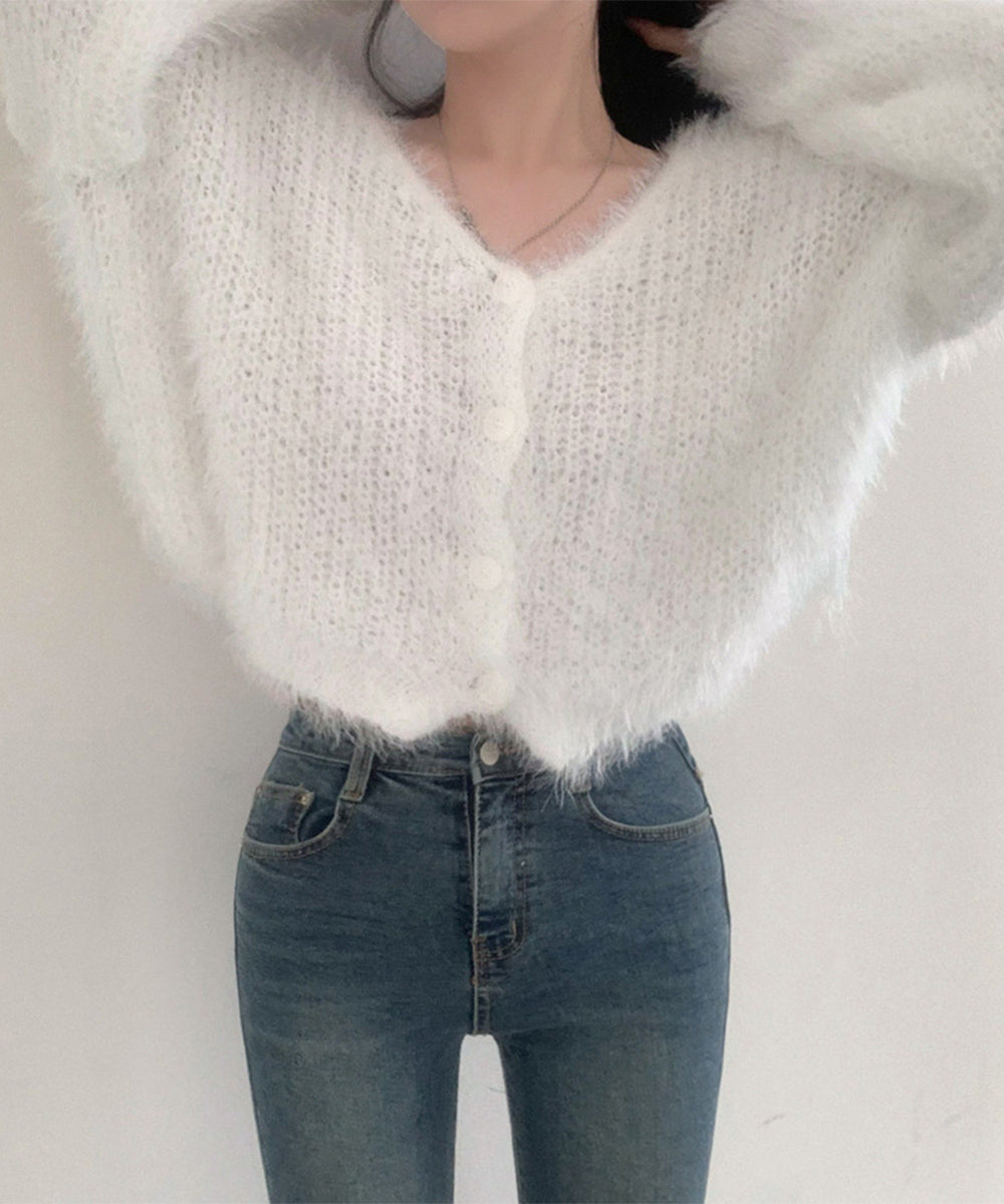 シャギーニットカーディガン モヘアタッチ 詳細画像17