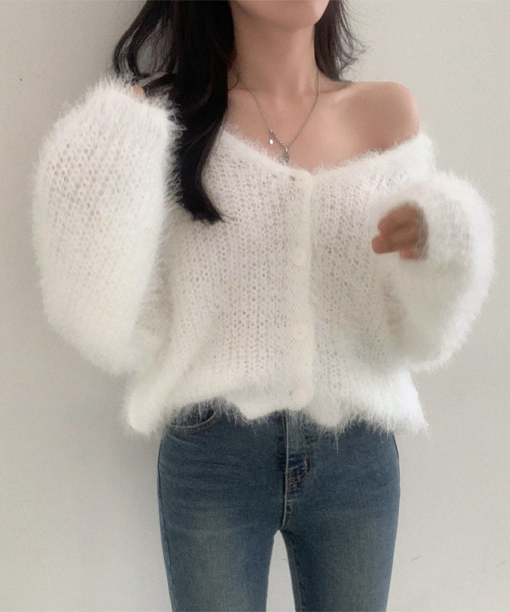 シャギーニットカーディガン モヘアタッチ 詳細画像20