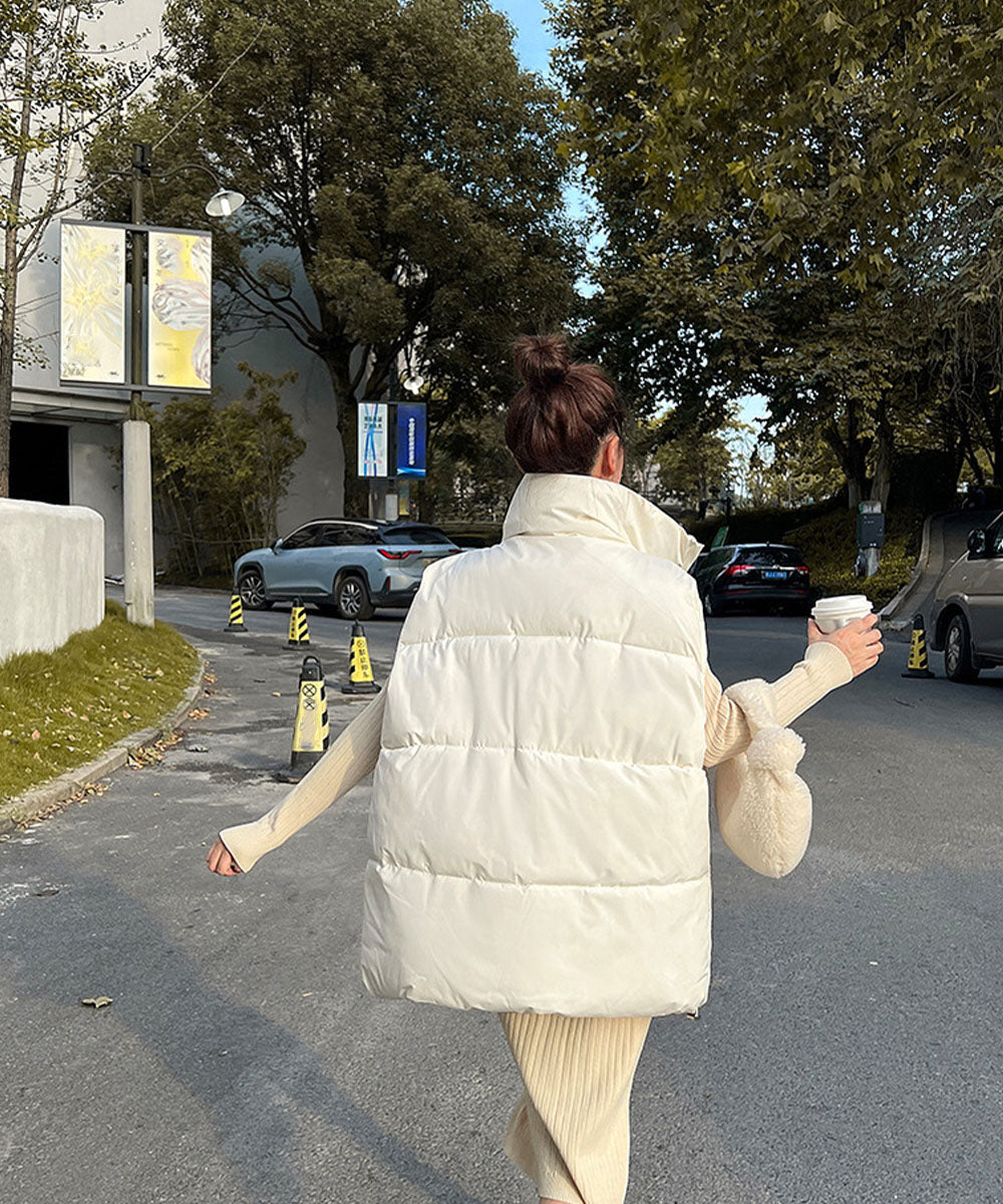 エコダウンベストレディース暖か中綿ベスト 詳細画像7