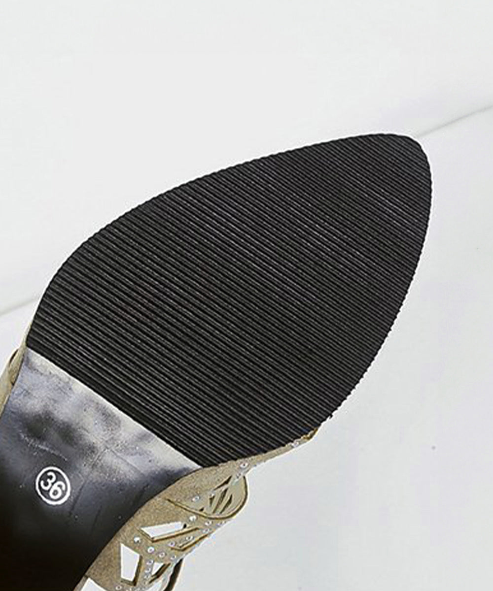 オープントゥサンダル ラインストーン夏靴