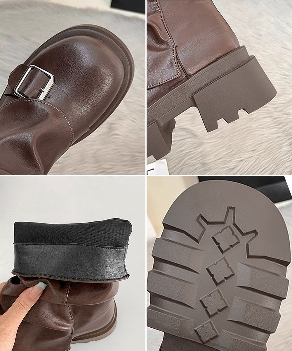 ショートブーツ 厚底カバーミドルブーツ 詳細画像29