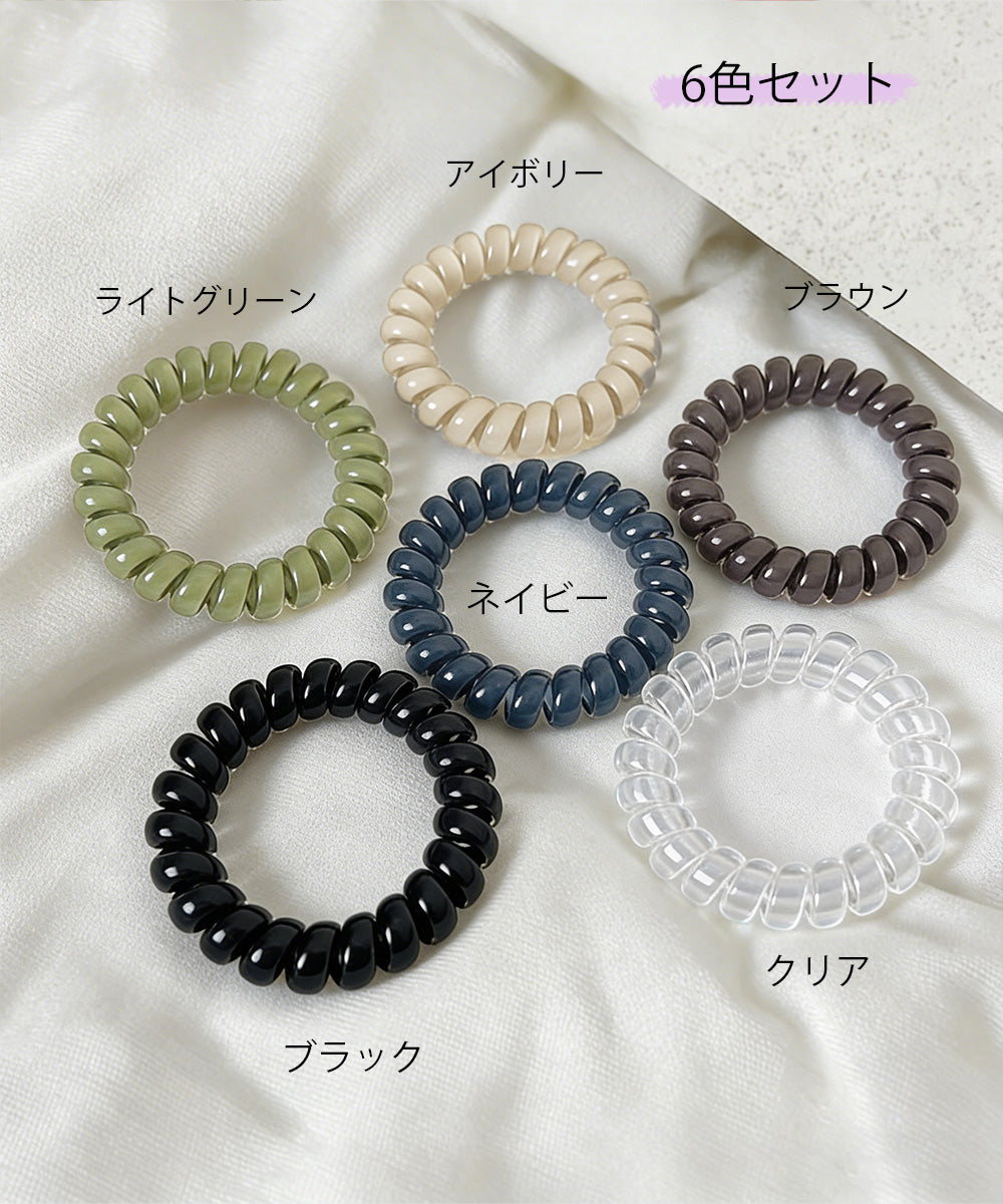 透明感クリアカラーヘアゴム6色セット大人