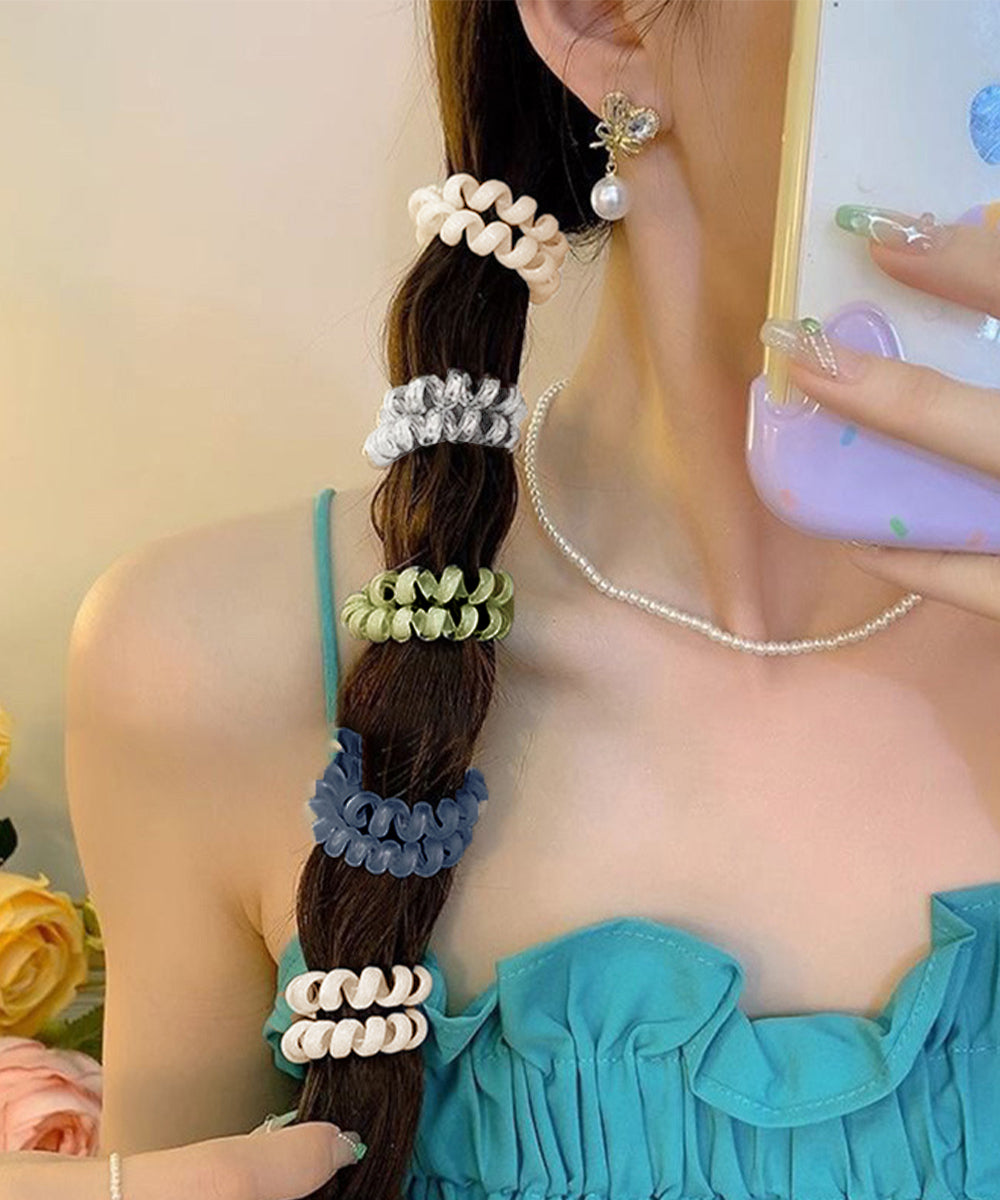 透明感クリアカラーヘアゴム6色セット大人