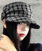 チェック柄キャスケット レトロ韓国風帽子 詳細画像7