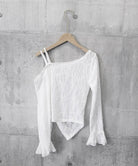 ワンオフショルダーレースTシャツギャザー 詳細画像20