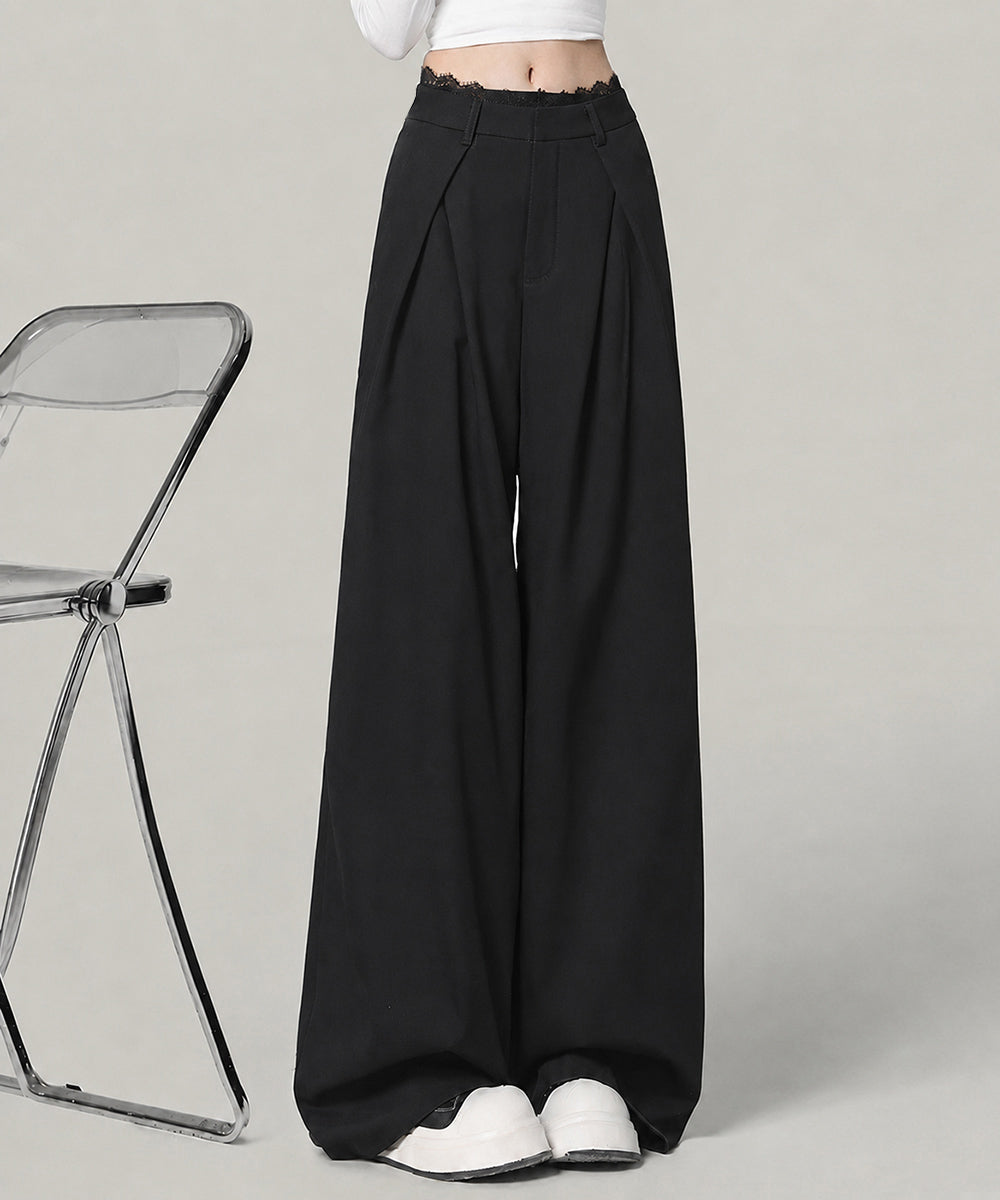 ウエストレースワイドパンツボックスタック