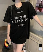 ロゴプリントTシャツ 半袖韓国風トップス