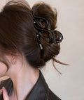 バンスクリップ大人 ヘアクリップおしゃれ 韓国風ヘアアクセサリーしっかり留まる ウェーブヘアクリップこなれ感 ヘアアレンジ簡単まとめ髪 ハーフアップクリップ大きめ 92YIPAI-001