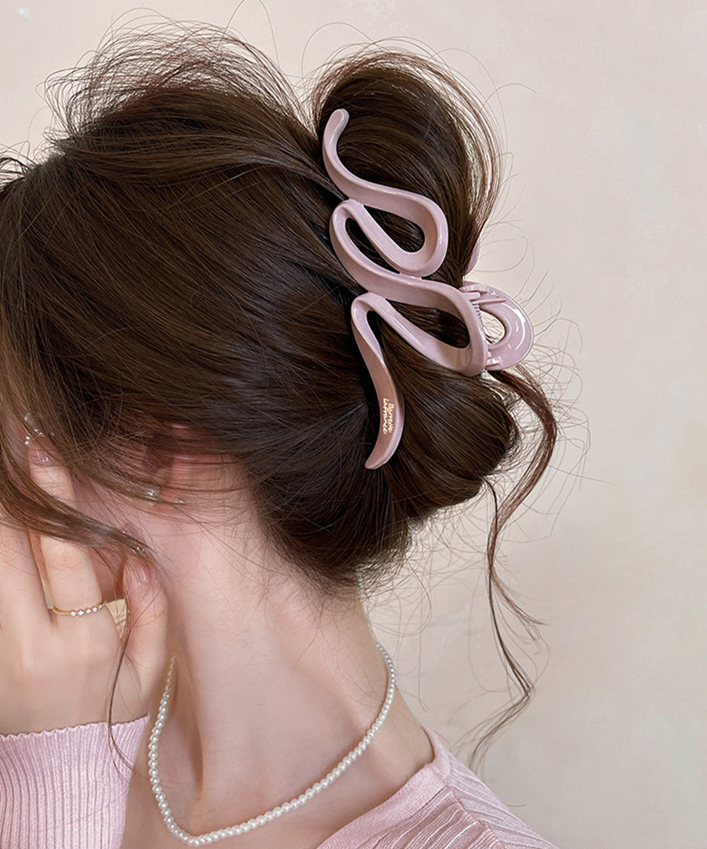 バンスクリップ大人 ヘアクリップおしゃれ 韓国風ヘアアクセサリーしっかり留まる ウェーブヘアクリップこなれ感 ヘアアレンジ簡単まとめ髪 ハーフアップクリップ大きめ 92YIPAI-001