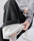 ヘリンボーン柄ワイドパンツレディース美脚 ハイウエストストレートパンツ 裏起毛ノーマル2タイプ ウエストゴムリラックスパンツ ポケット付き楽ちんイージーパンツ秋冬 92ZBB-001