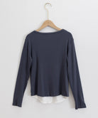 レイヤード風Tシャツ スリットネック秋服 詳細画像22