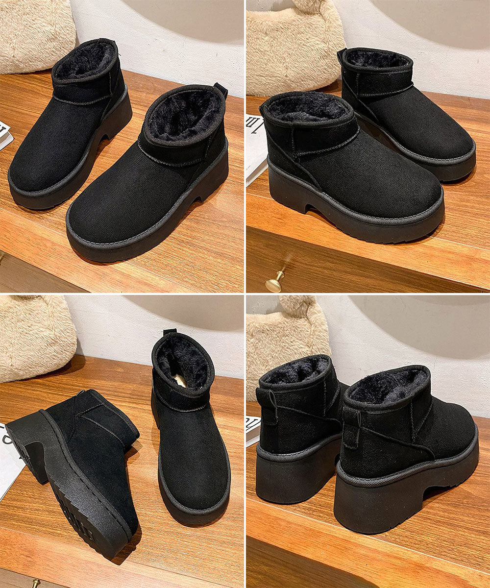 厚底ムートンブーツチャンキーヒールブーツ 詳細画像17