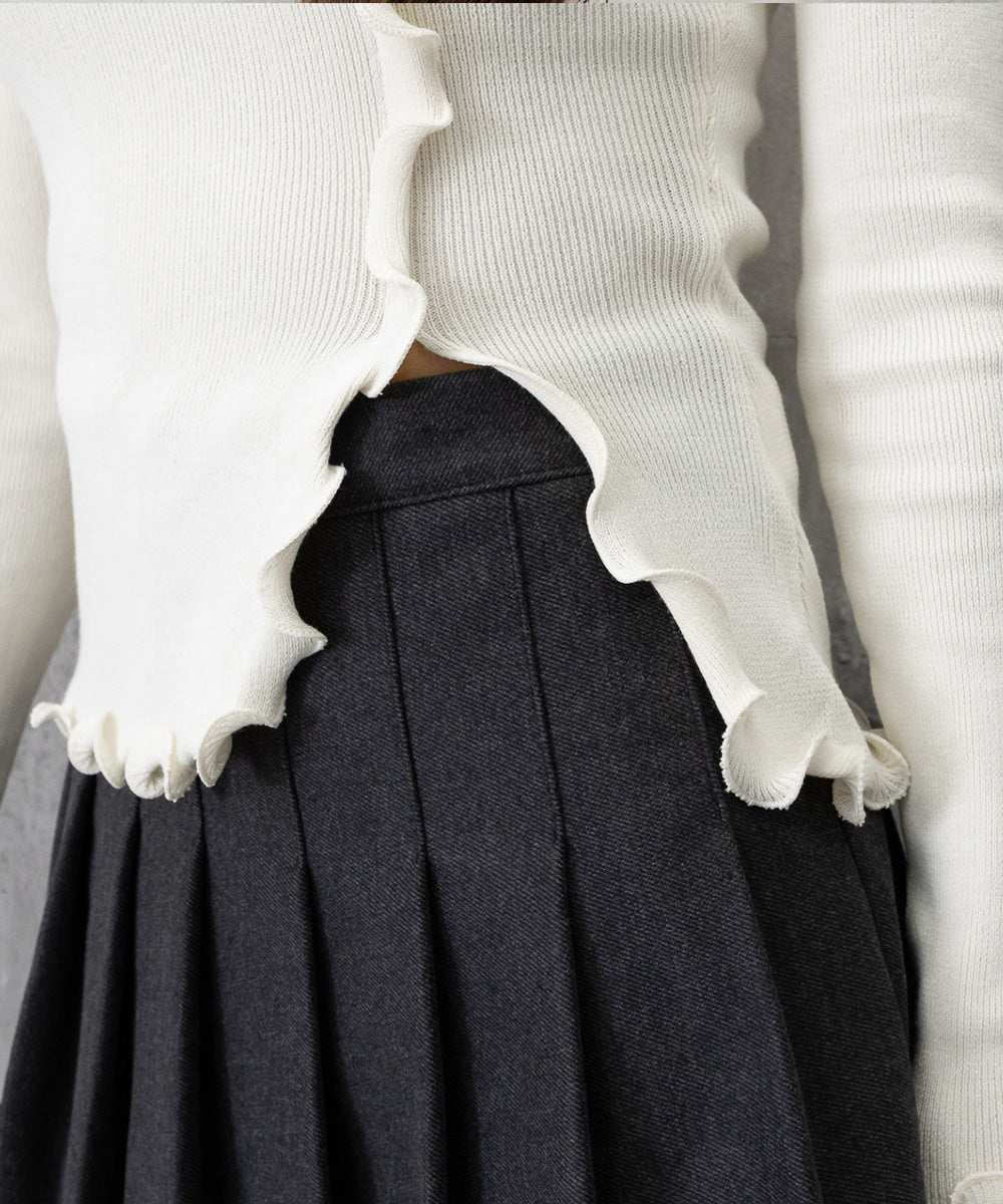 メロウフリルニット フロントスリット秋服 詳細画像21