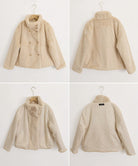 ダブルボタンファージャケットブルゾン冬服