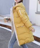 フード付きロングダウンコート中綿アウター