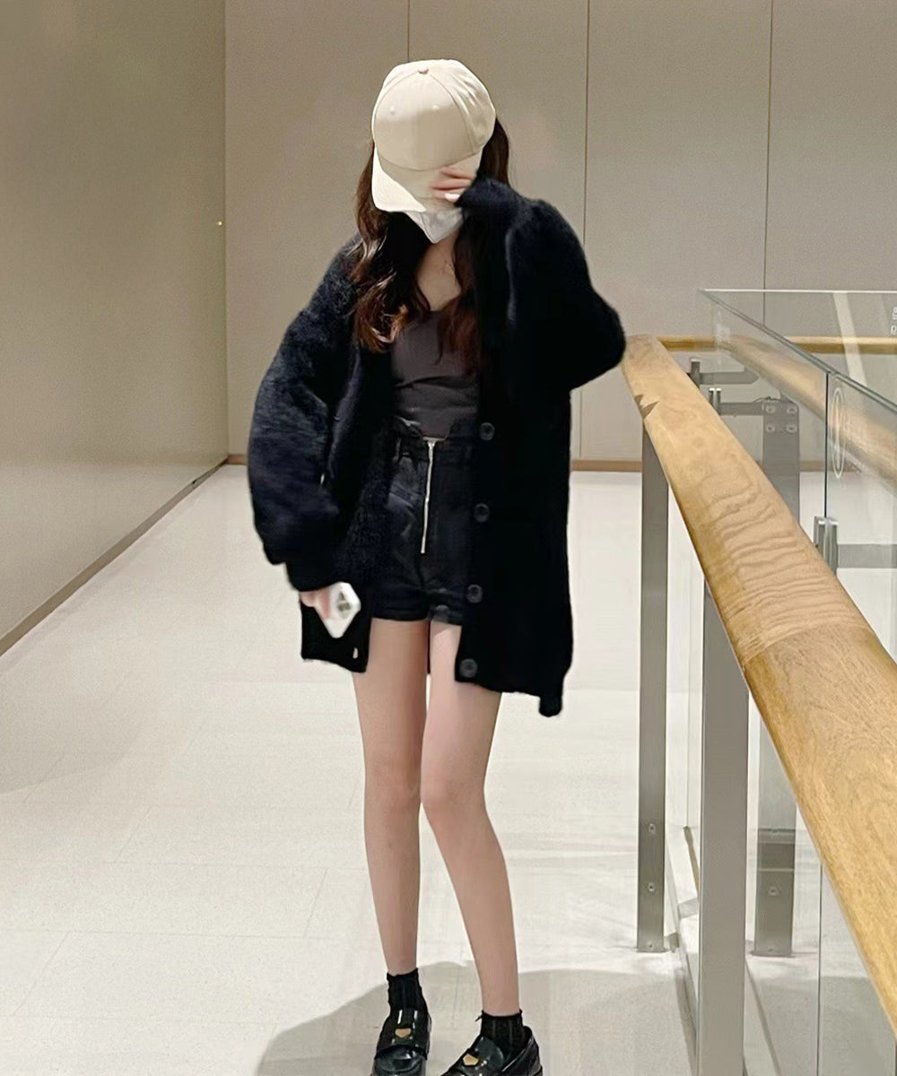 シャギーニットカーディガンVネック秋冬服 詳細画像7