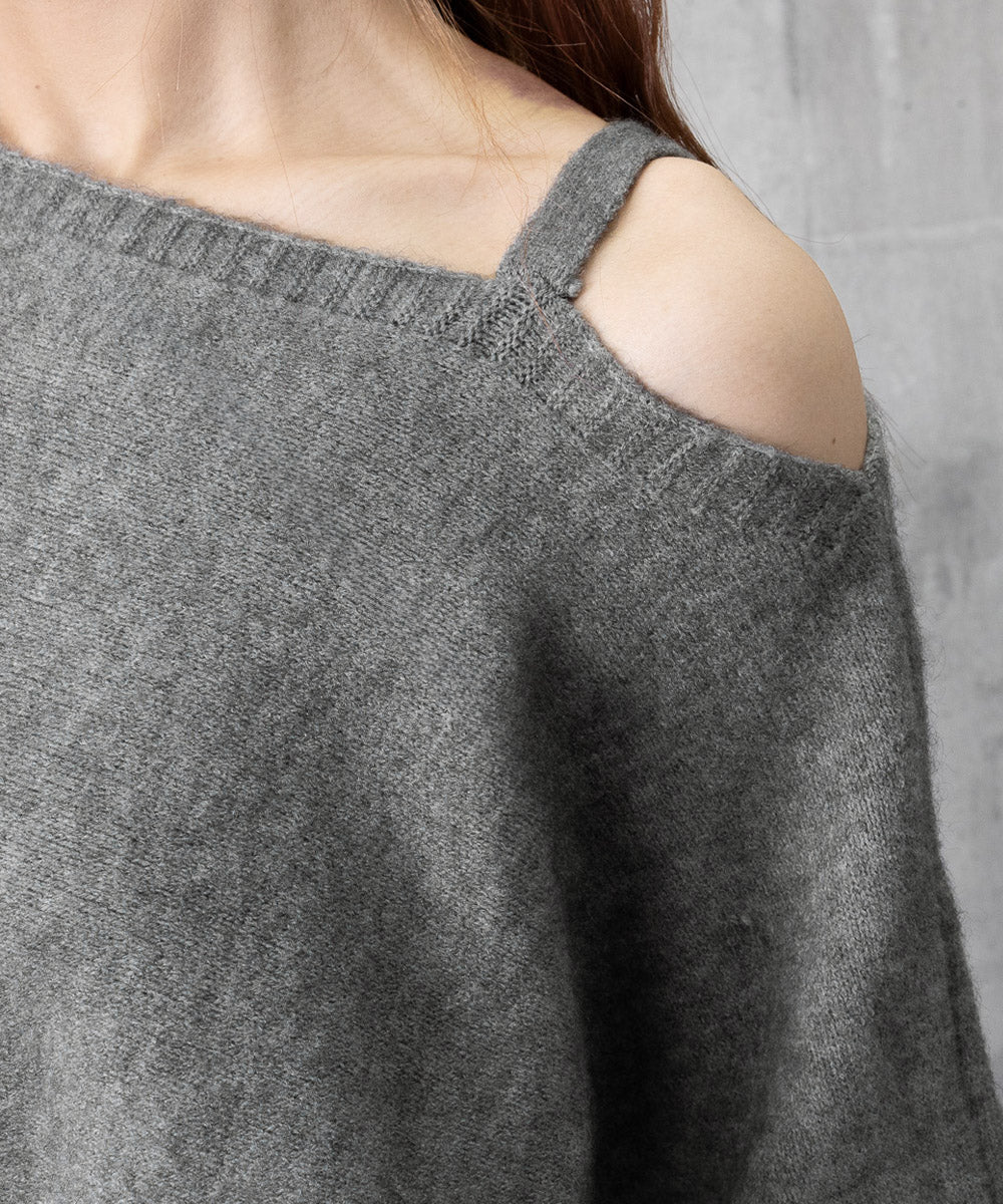 オフショルダーニットトップス肩見せ秋冬服 詳細画像32