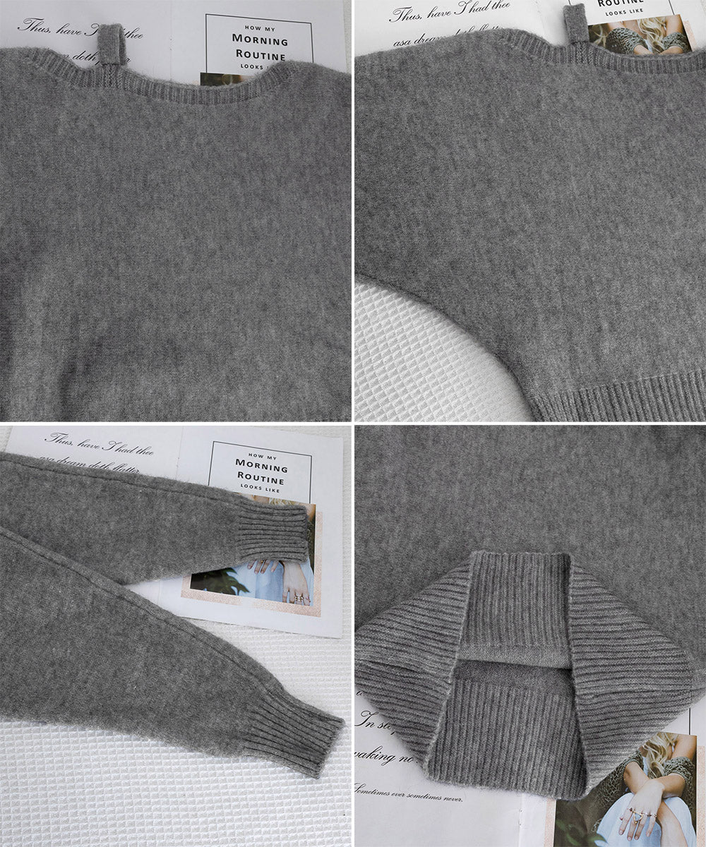 オフショルダーニットトップス肩見せ秋冬服 詳細画像37