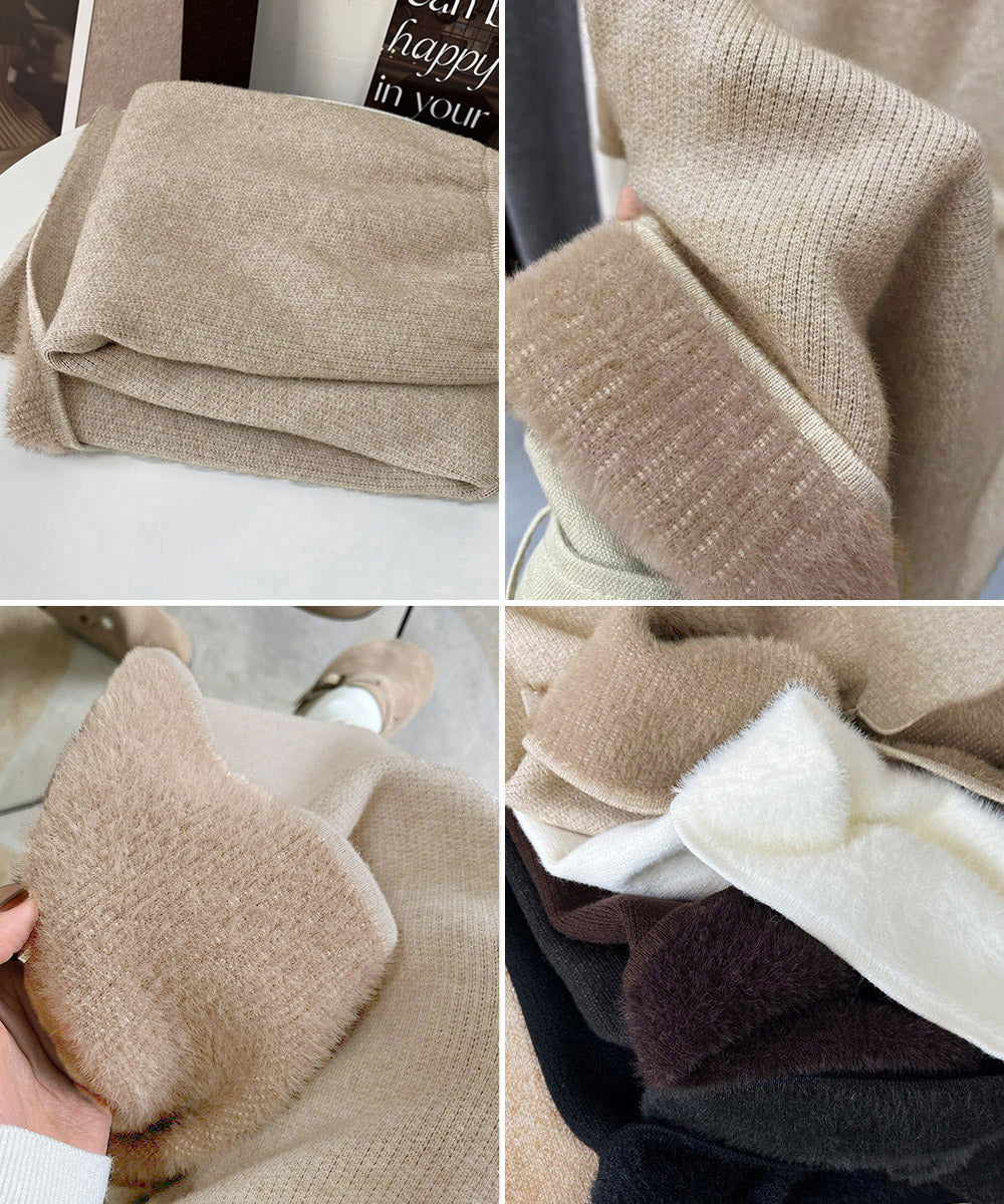 裏起毛ニットスカート 厚手タイトスカート 詳細画像31